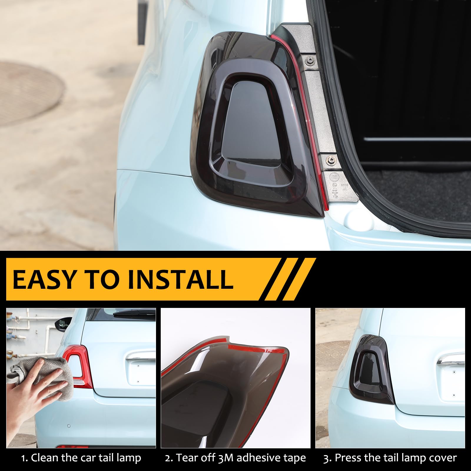 Amazon.com: Tumukiw Tail Light Cover Compatible with Fiat 500 2016